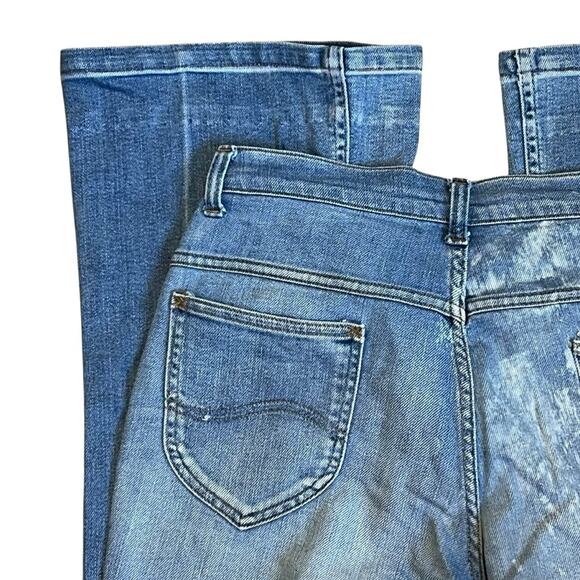 Lee Women’s Sz 27 Vintage 70s Bell Bottom Jeans Cotton USA Made Faded Thrashed - Picture 9 of 16